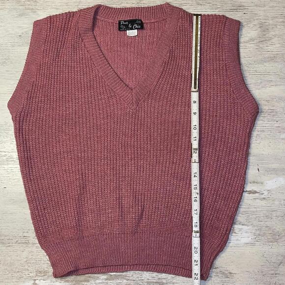 EUC Vintage Pour le Chic Mauve Pink Knit Sweater Vest - Picture 5 of 6